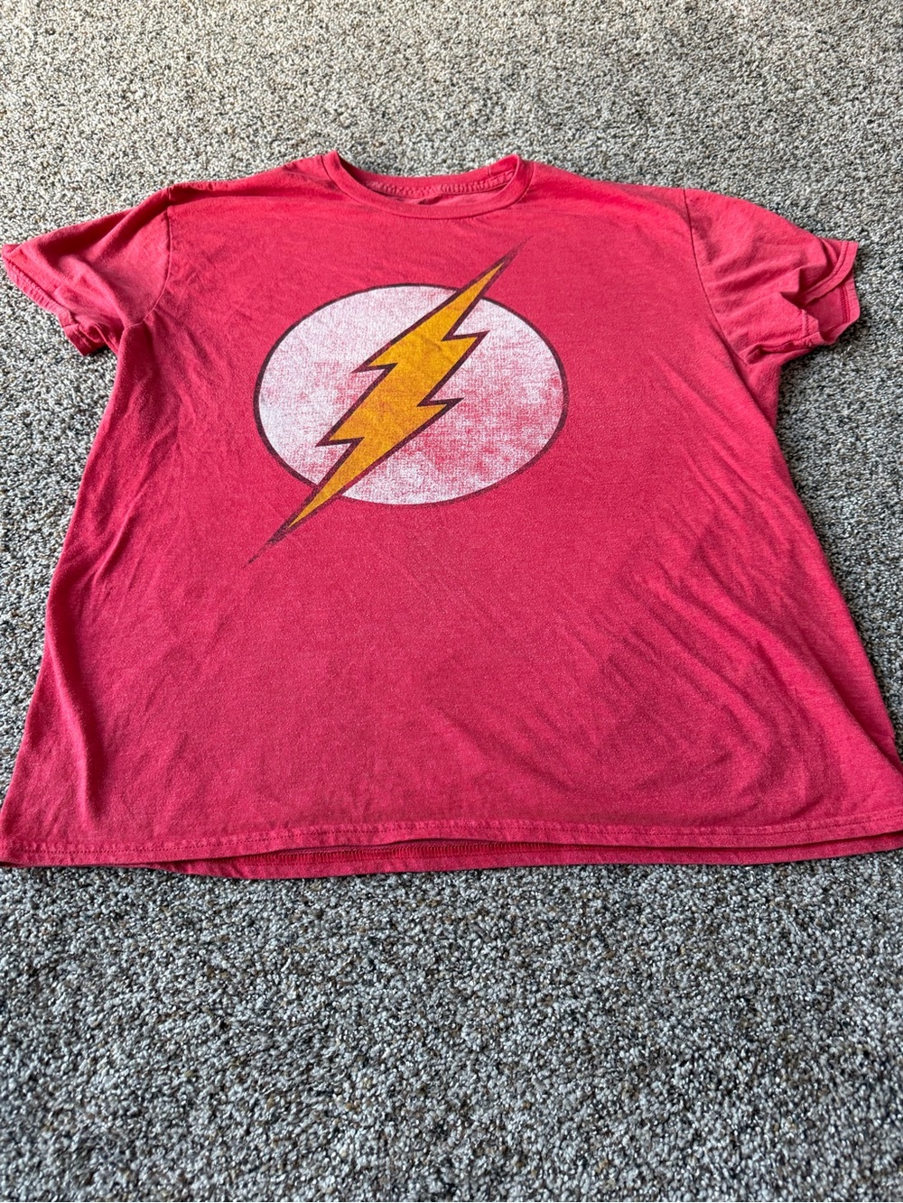 The Flash DC Comics Lightning Bolt Logo Red Distressed Graphic T Shirt Large